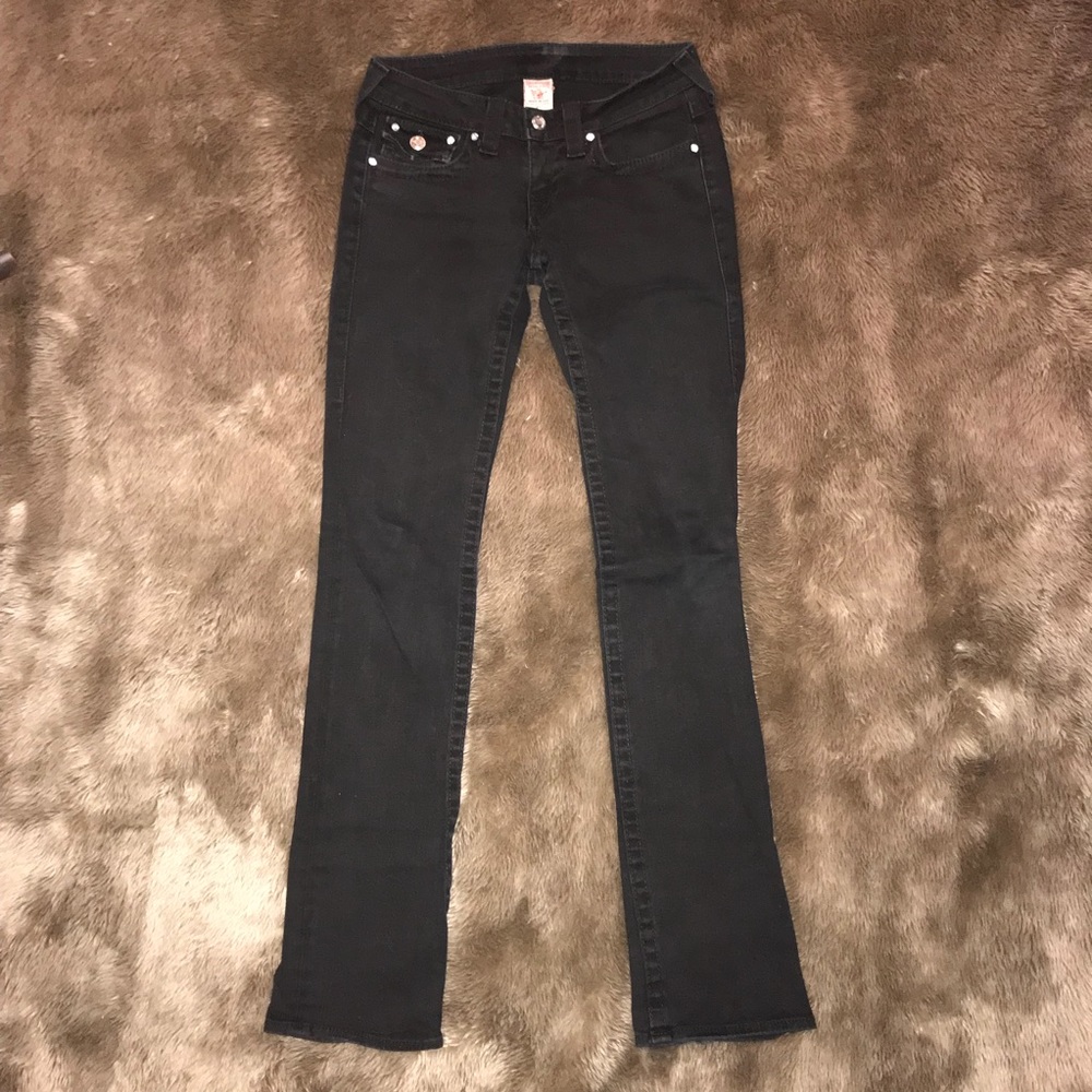 Black Rhinestone True Religion Jeans